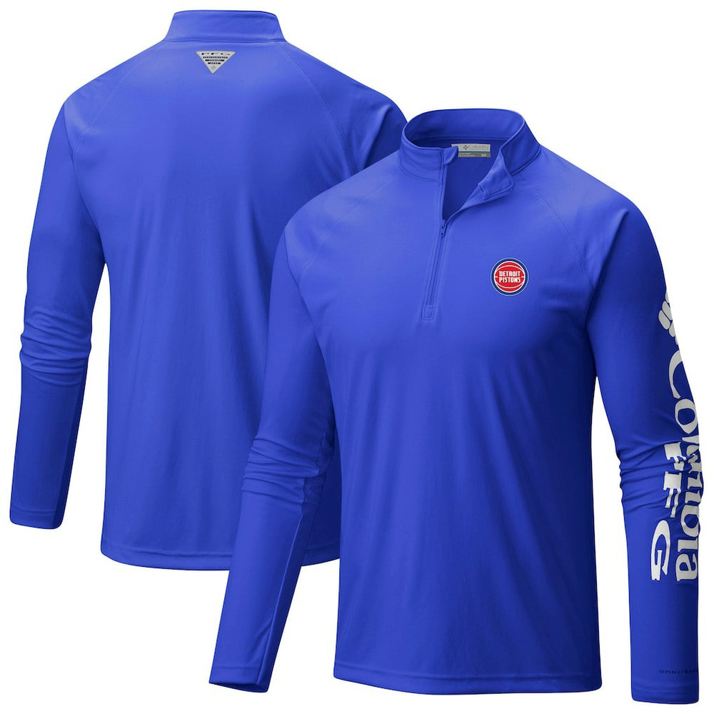 Columbia Detroit Pistons Terminal Tackle Raglan Omni-Shade Quarter-Zip Jacket sale