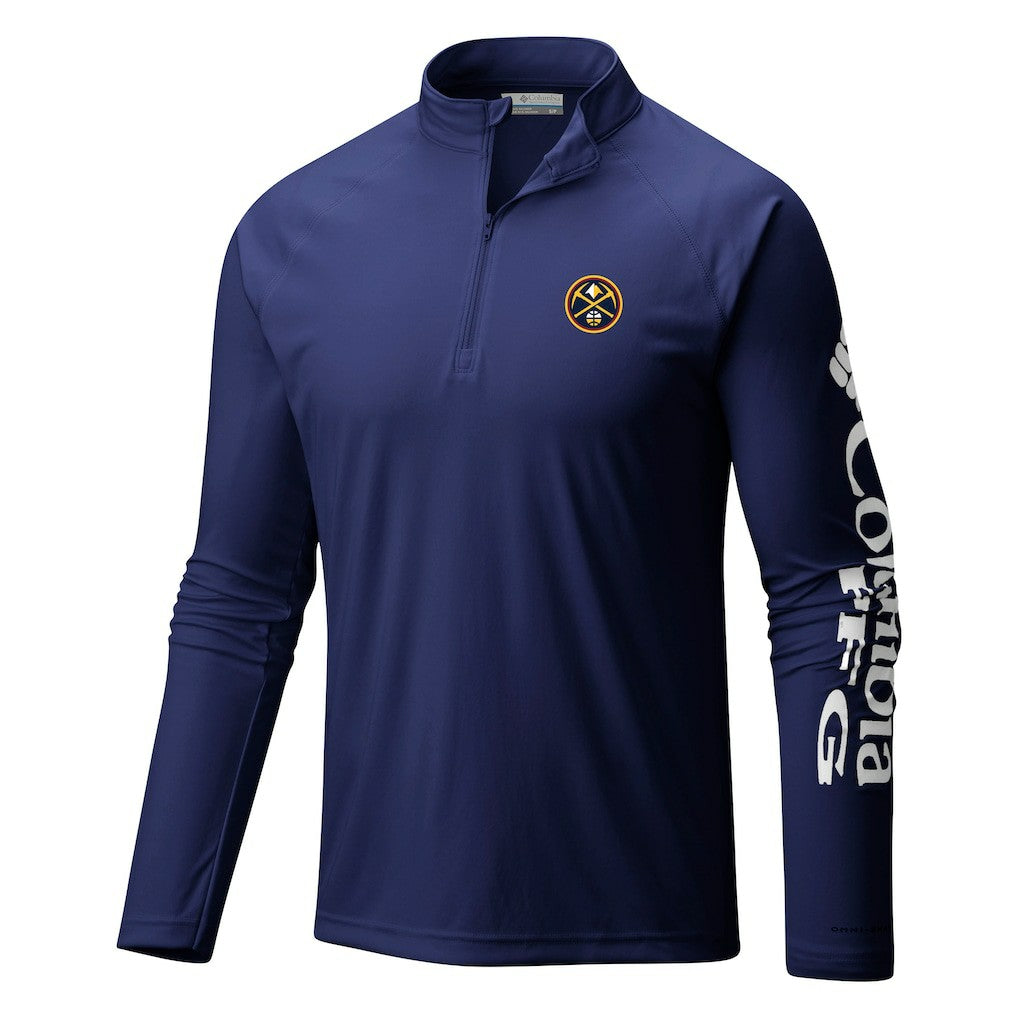 Columbia Denver Nuggets Terminal Tackle Raglan Omni-Shade Quarter-Zip Jacket sale