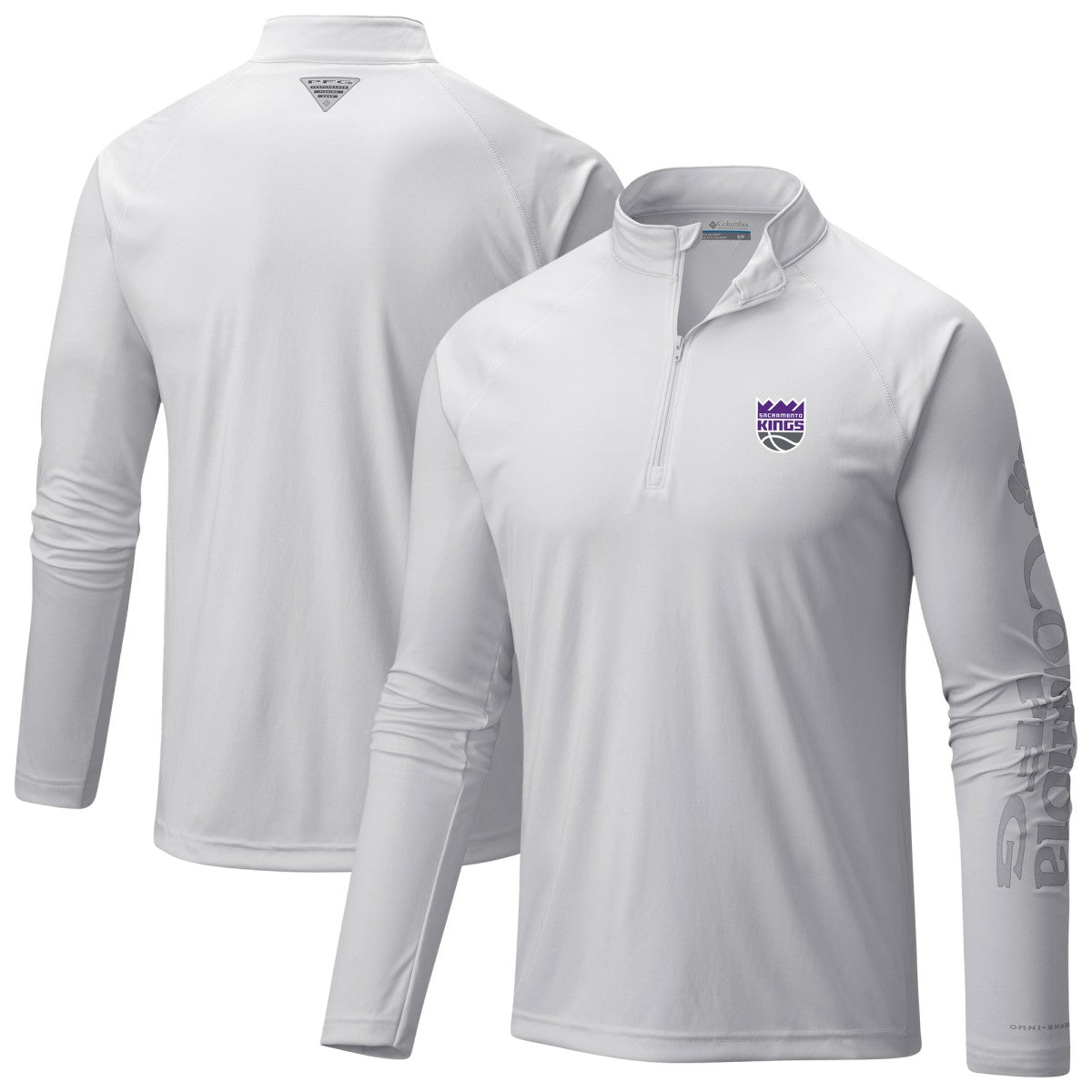 Columbia Sacramento Kings Terminal Tackle Raglan Omni-Shade Quarter-Zip Jacket