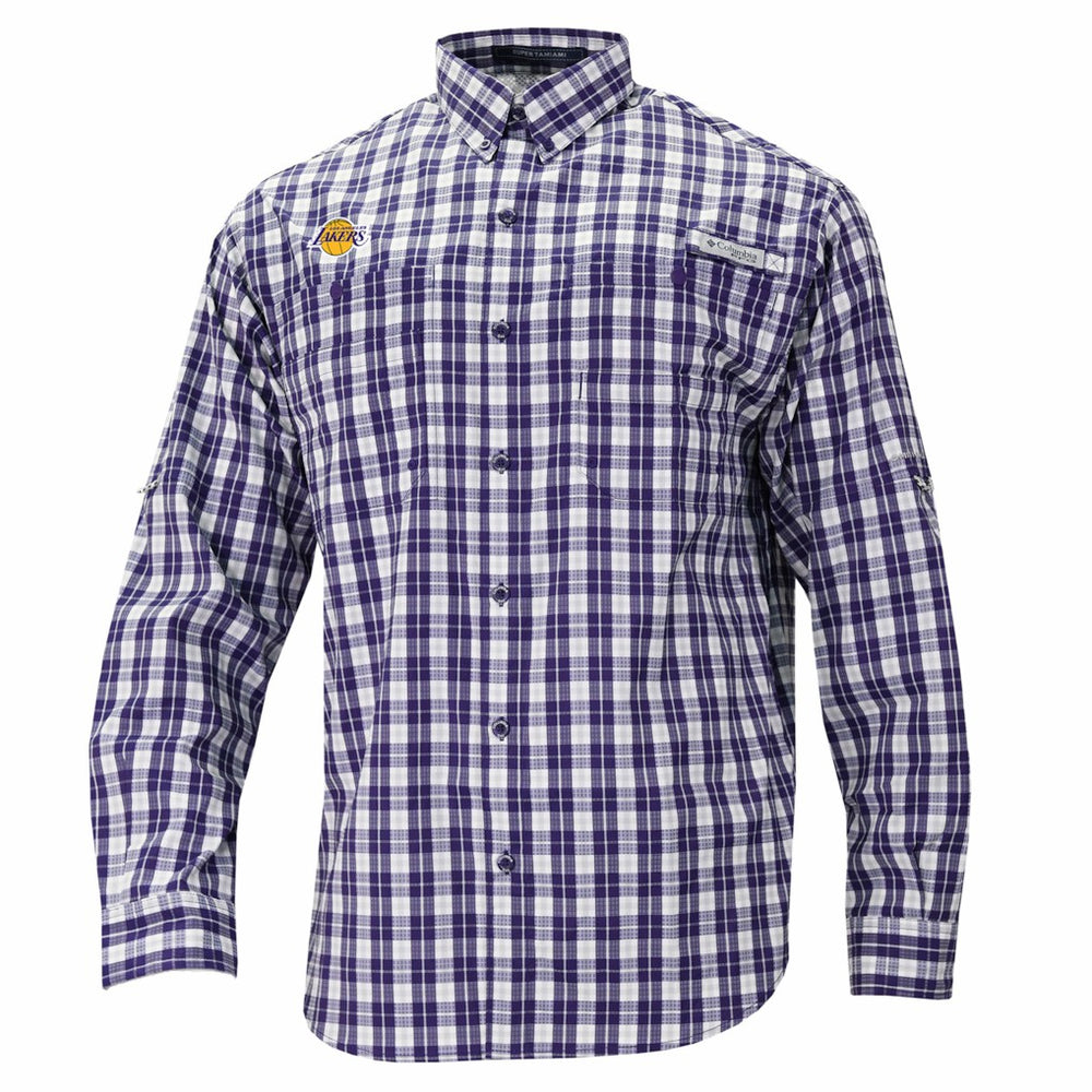 Columbia Los Angeles Lakers Super Tamiami Omni-Shade Long Sleeve Button-Down Shirt
