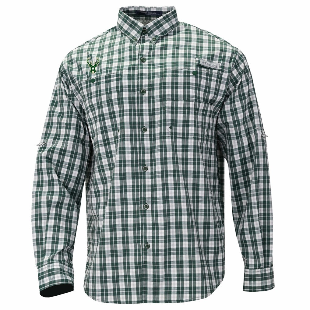 Columbia Milwaukee Bucks Super Tamiami Omni-Shade Long Sleeve Button-Down Shirt