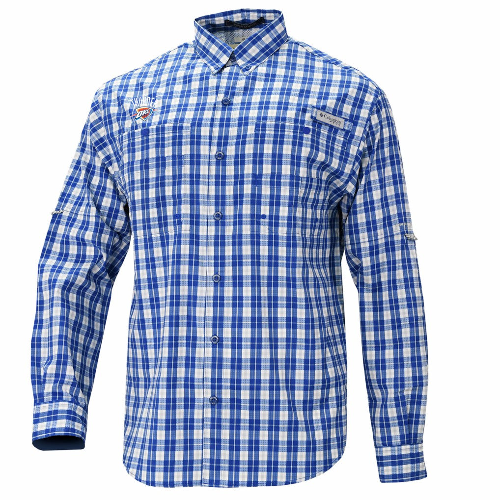 Columbia Oklahoma City Thunder Super Tamiami Omni-Shade Long Sleeve Button-Down Shirt