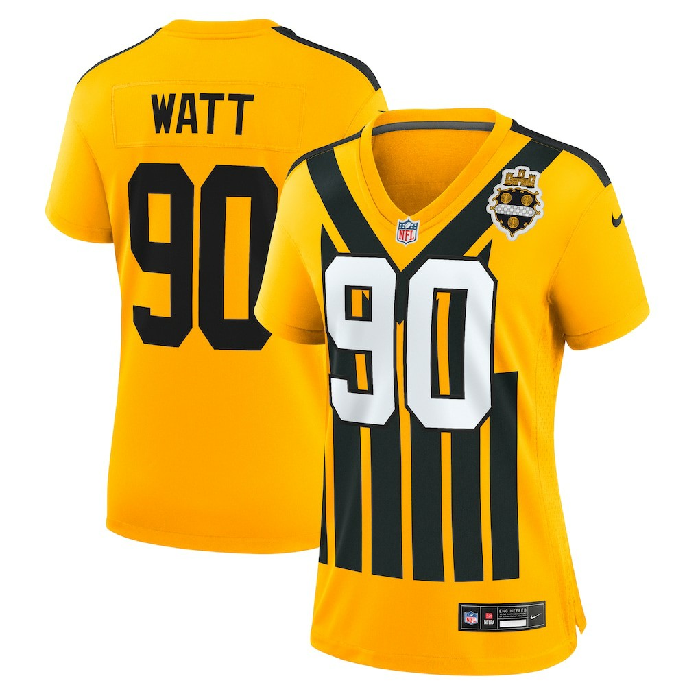 T.J. Watt  Women's Alternate 1933 Throwback Game Jersey - Pittsburgh Steelers Jerseys