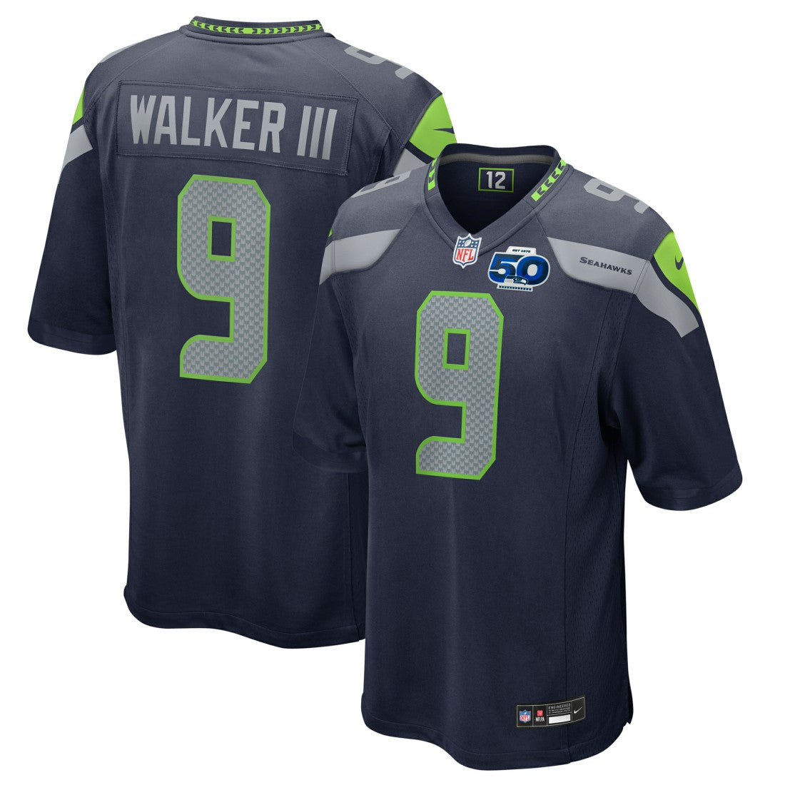 Kenneth Walker III  50th Season Game Jersey - Seattle Seahawks Jerseys