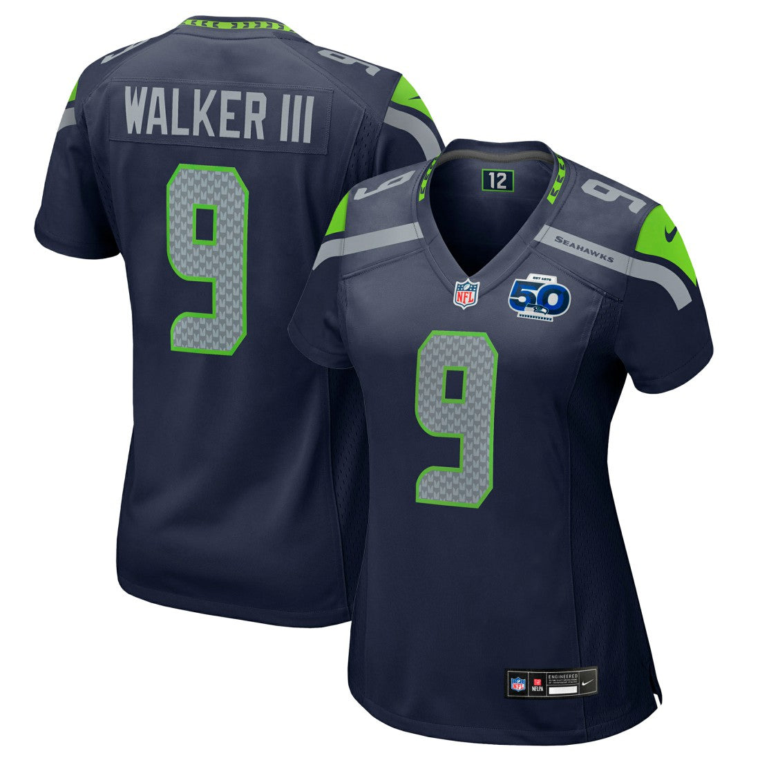 Kenneth Walker III  Women's 50th Season Game Jersey - Seattle Seahawks Jerseys