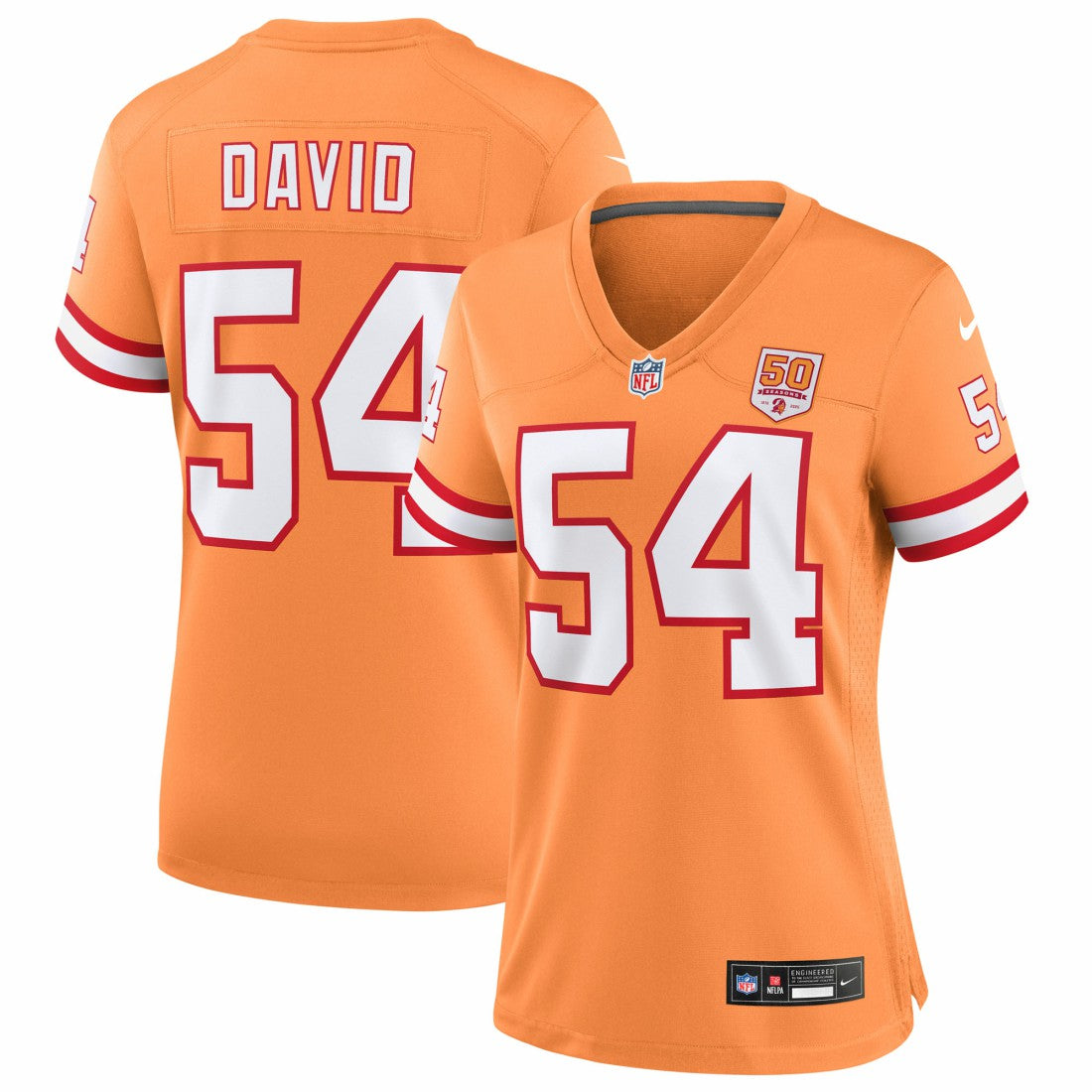 Lavonte David  Women's 50th Season Game Jersey - Tampa Bay Buccaneers Jerseys