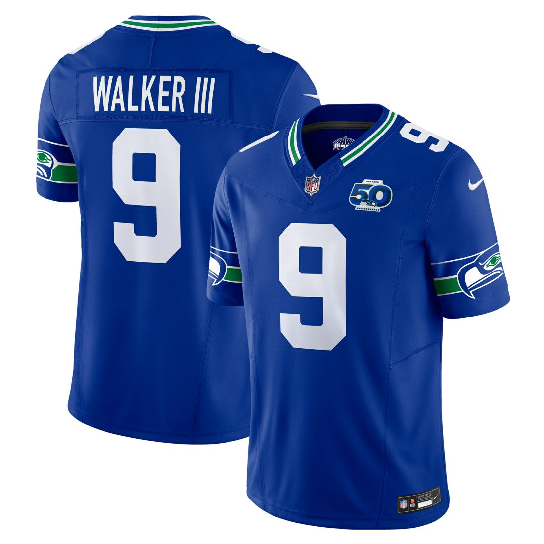 Kenneth Walker III  50th Season Vapor F.U.S.E. Limited Jersey - Seattle Seahawks Jerseys