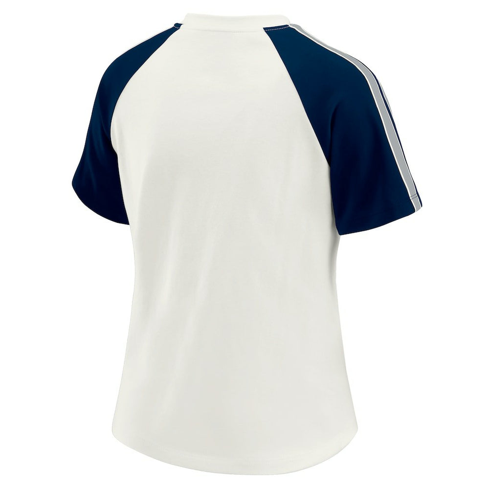 WEAR by Erin Andrews Women's Sleeve Stripe Distressed Raglan T-Shirt - Dallas Cowboys T-shirts
