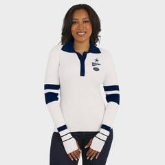 WEAR by Erin Andrews Women's Ribbed Henley Polo Sweater - Dallas Cowboys