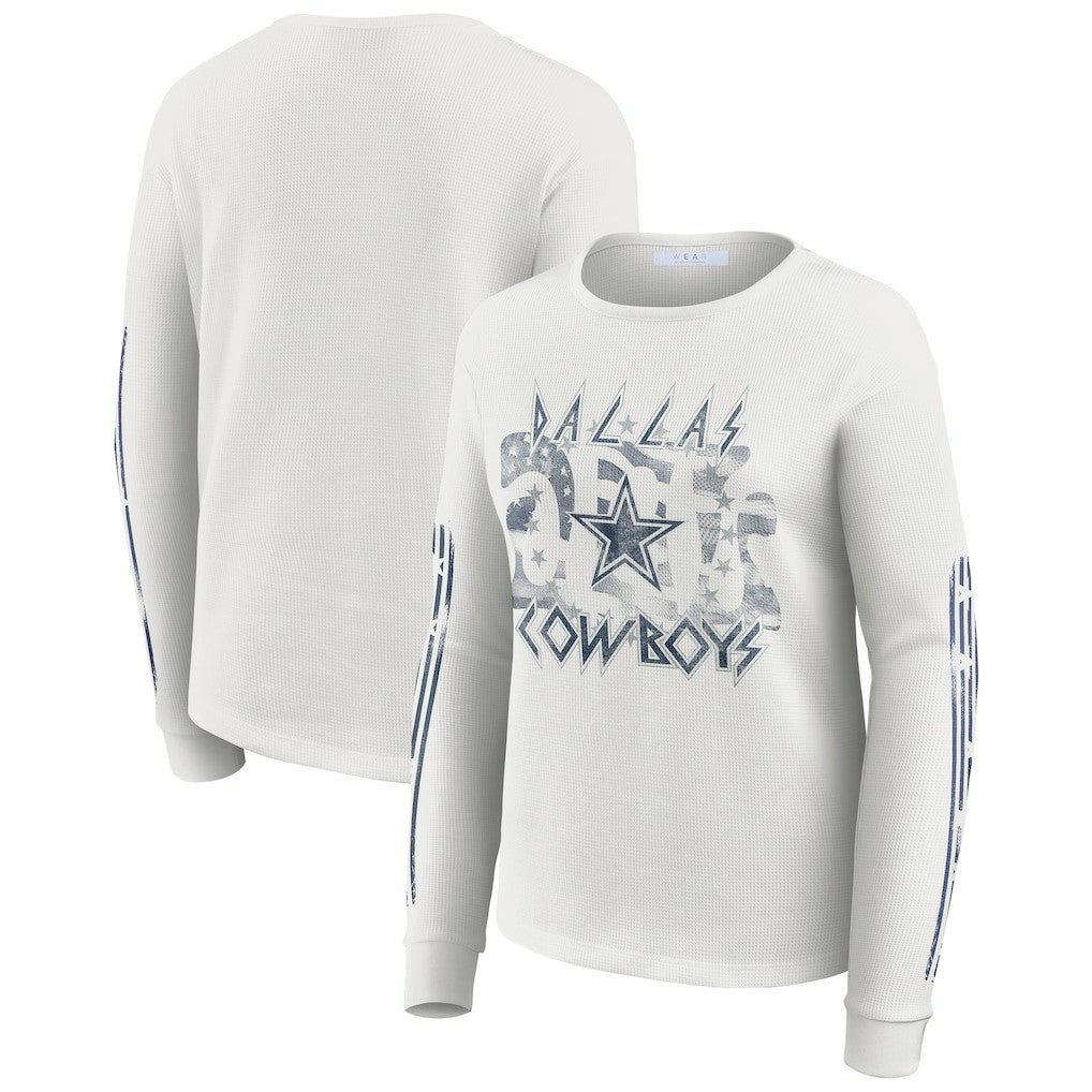 WEAR by Erin Andrews Women's Graphic Waffle Long-Sleeve T-Shirt - Dallas Cowboys T-shirts