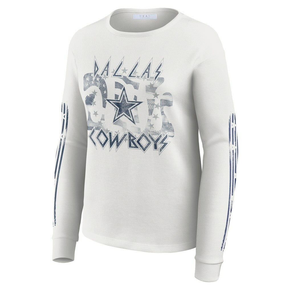 WEAR by Erin Andrews Women's Graphic Waffle Long-Sleeve T-Shirt - Dallas Cowboys T-shirts