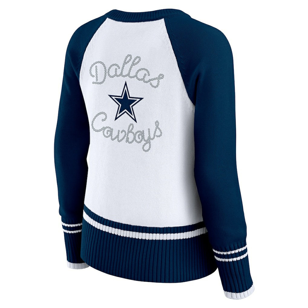 WEAR by Erin Andrews Women's Colorblock Raglan Sweater - Dallas Cowboys