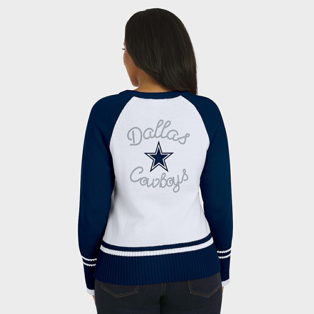WEAR by Erin Andrews Women's Colorblock Raglan Sweater - Dallas Cowboys