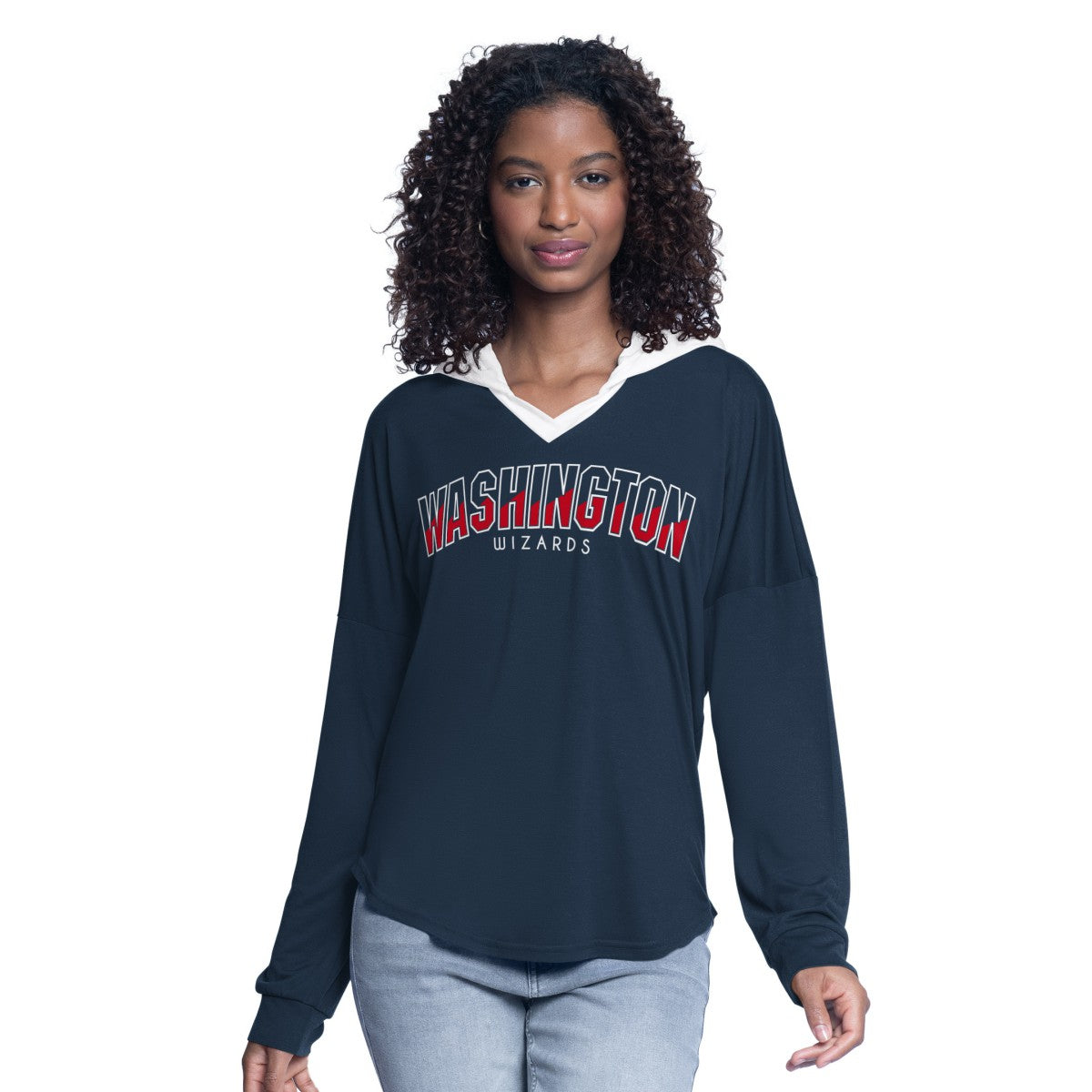Washington Wizards G-III 4Her by Carl Banks Women's Bench Player Oversized Long Sleeve Hooded Top