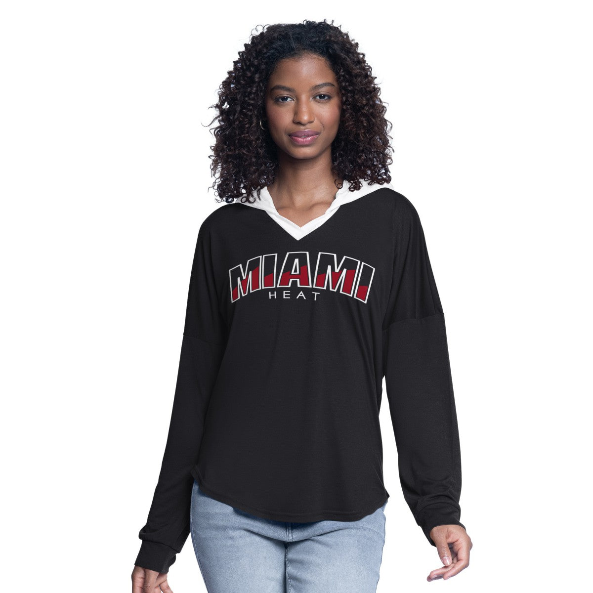 Miami Heat G-III 4Her by Carl Banks Women's Bench Player Oversized Long Sleeve Hooded Top