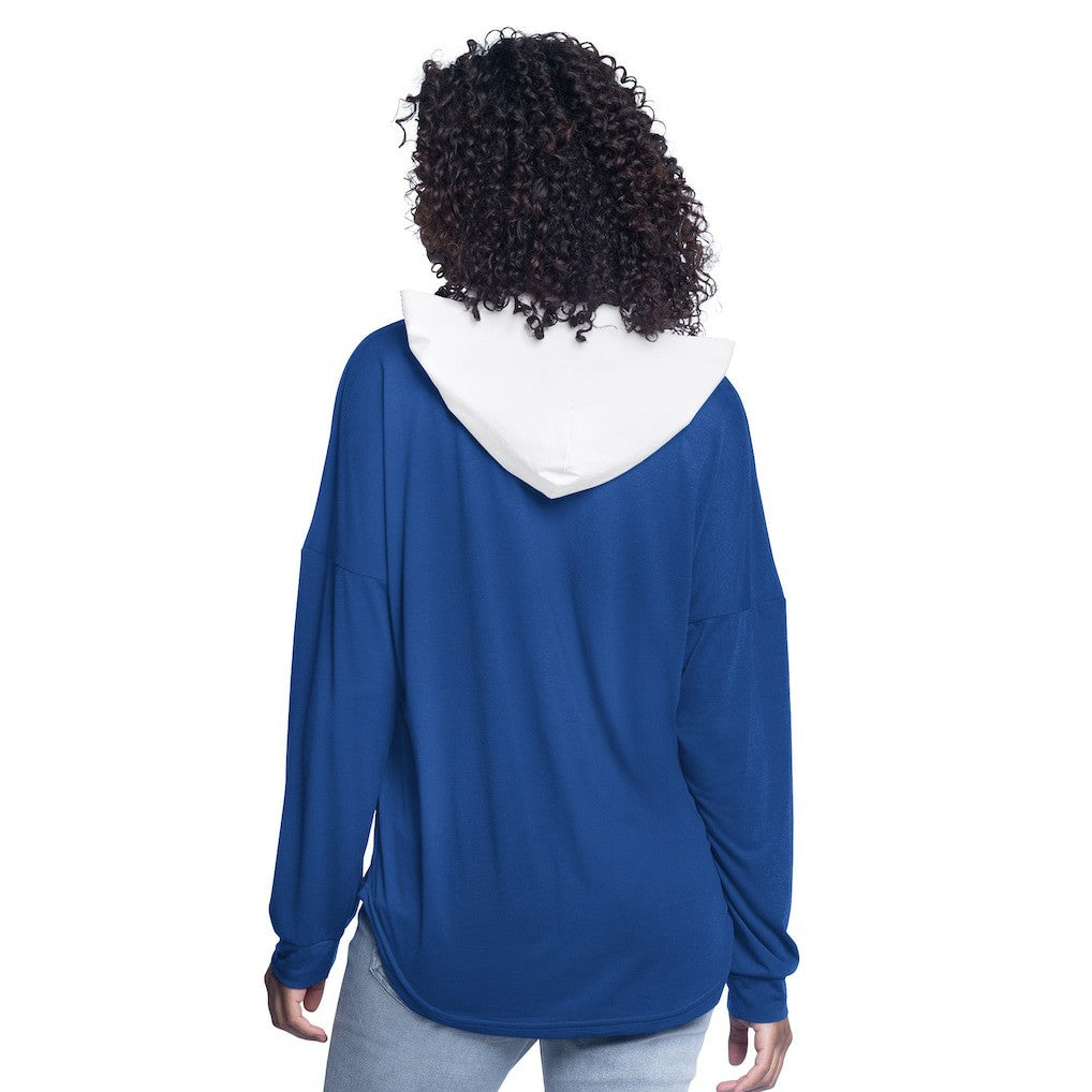 Philadelphia 76ers G-III 4Her by Carl Banks Women's Bench Player Oversized Long Sleeve Hooded Top