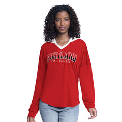 Portland Trail Blazers G-III 4Her by Carl Banks Women's Bench Player Oversized Long Sleeve Hooded Top