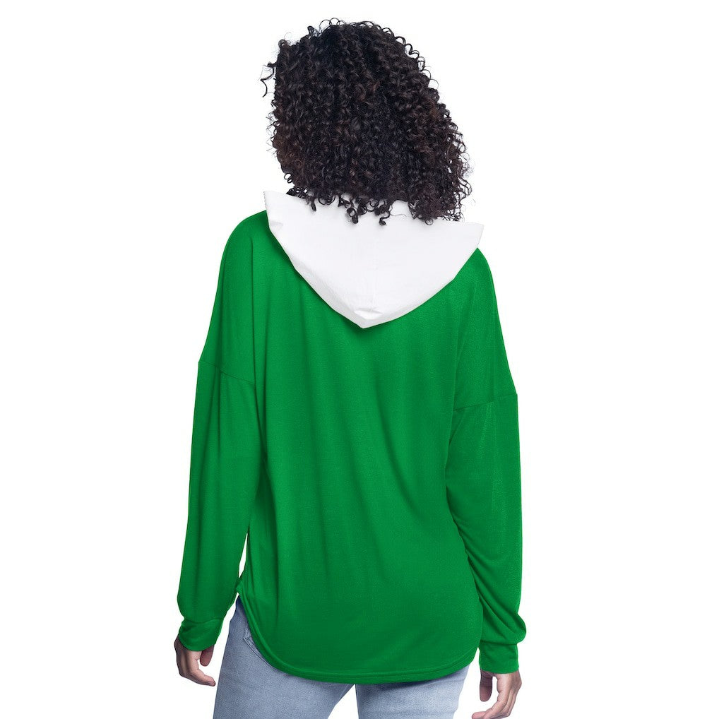 Boston Celtics G-III 4Her by Carl Banks Women's Bench Player Oversized Long Sleeve Hooded Top