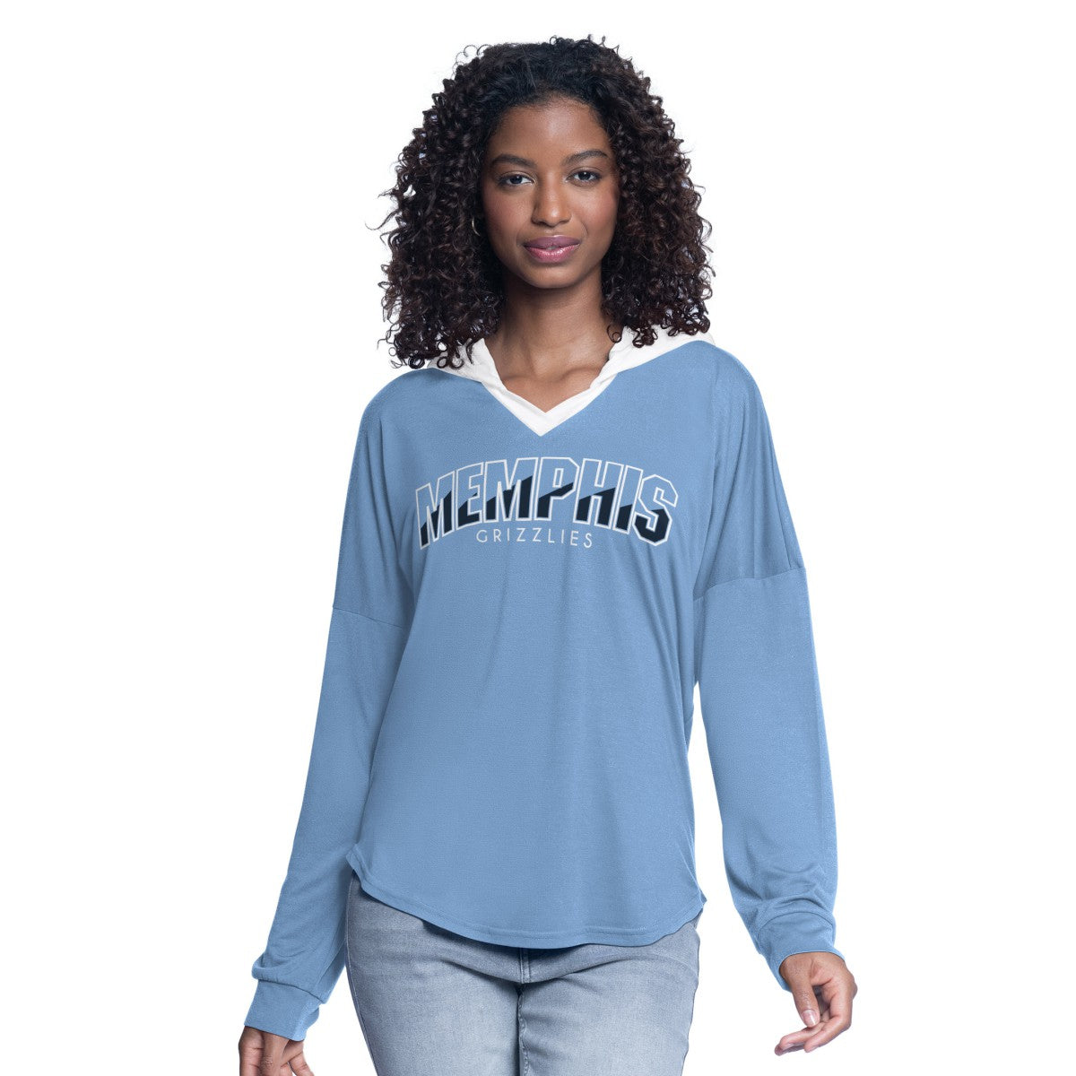 Memphis Grizzlies G-III 4Her by Carl Banks Women's Bench Player Oversized Long Sleeve Hooded Top