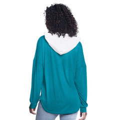 Charlotte Hornets G-III 4Her by Carl Banks Women's Bench Player Oversized Long Sleeve Hooded Top