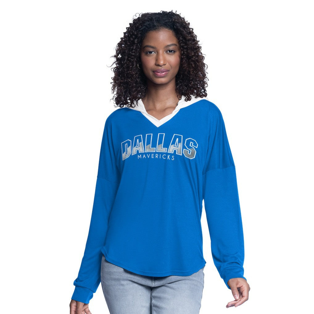 Dallas Mavericks G-III 4Her by Carl Banks Women's Bench Player Oversized Long Sleeve Hooded Top sale