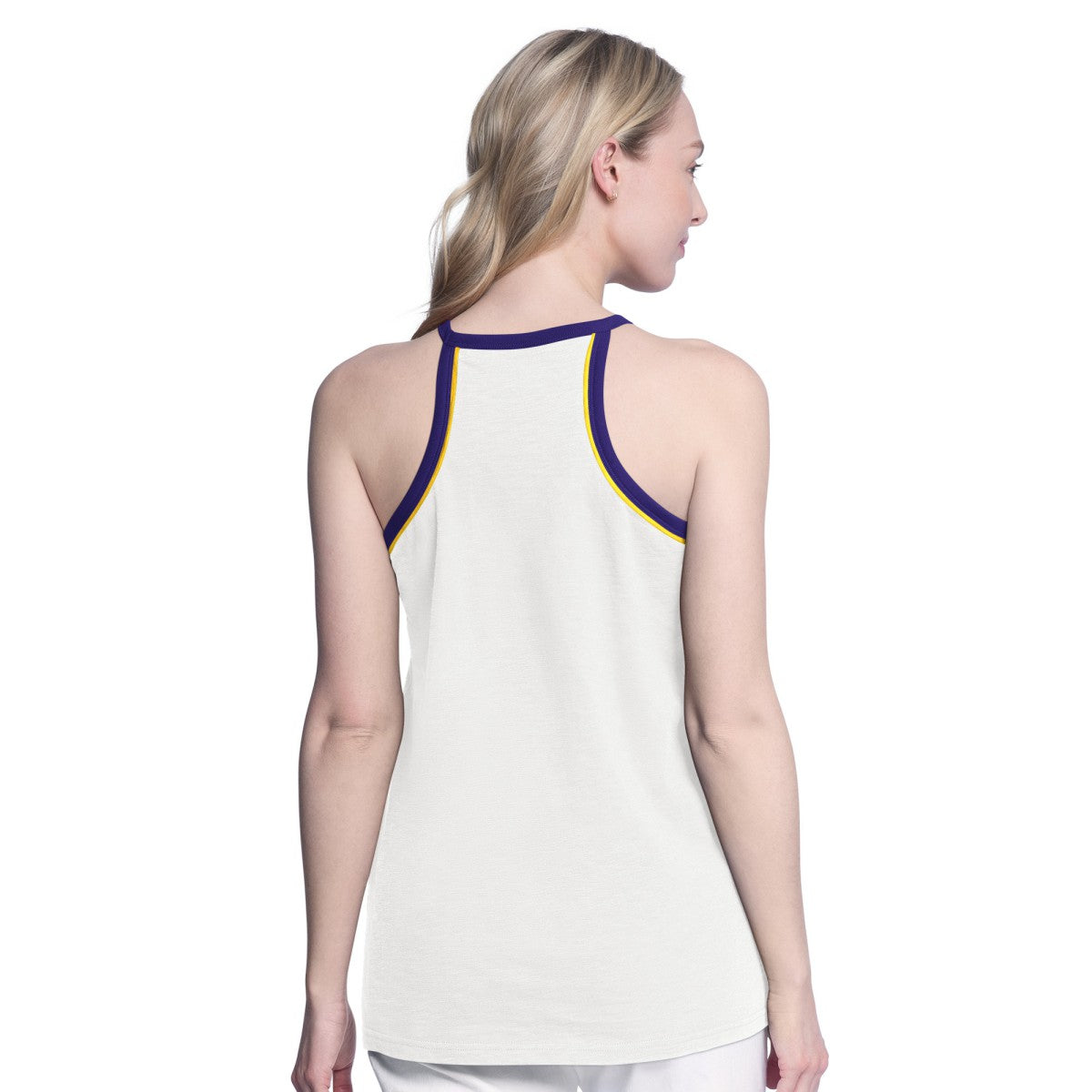 Los Angeles Lakers G-III 4Her by Carl Banks Women's Curveball Racerback Scoop Neck Slub Tank Top