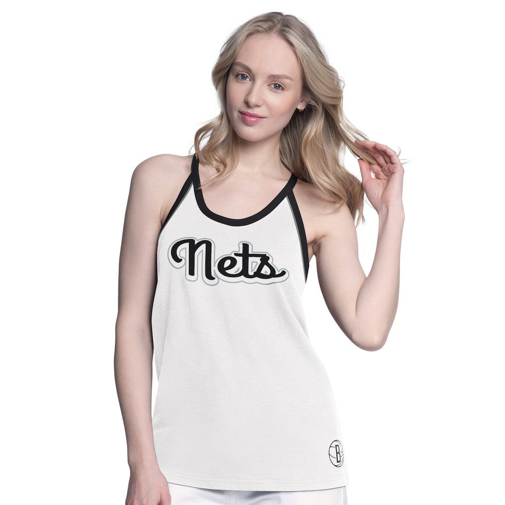 Brooklyn Nets G-III 4Her by Carl Banks Women's Curveball Racerback Scoop Neck Slub Tank Top