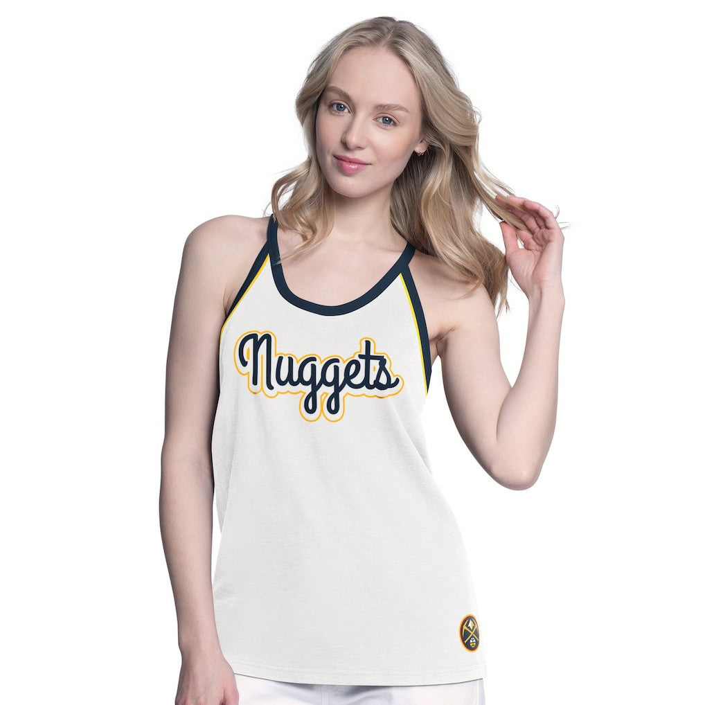 Denver Nuggets G-III 4Her by Carl Banks Women's Curveball Racerback Scoop Neck Slub Tank Top sale