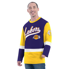 Los Angeles Lakers G-III Sports by Carl Banks Adaptive Rugby Long Sleeve Top