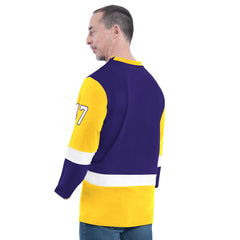 Los Angeles Lakers G-III Sports by Carl Banks Adaptive Rugby Long Sleeve Top