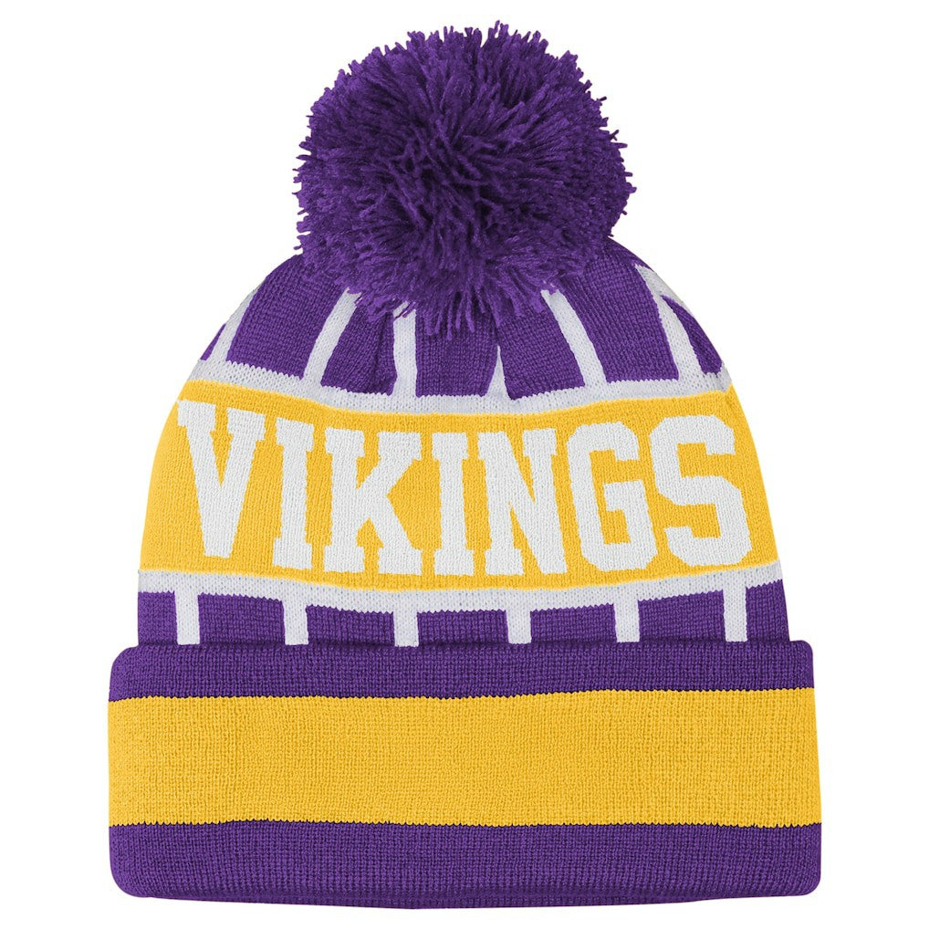 Outerstuff Youth Go Fast Cuffed Knit Hat with Pom - Minnesota Vikings Hats