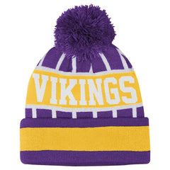 Outerstuff Youth Go Fast Cuffed Knit Hat with Pom - Minnesota Vikings Hats