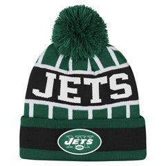 Outerstuff Youth Go Fast Cuffed Knit Hat with Pom - New York Jets Hats