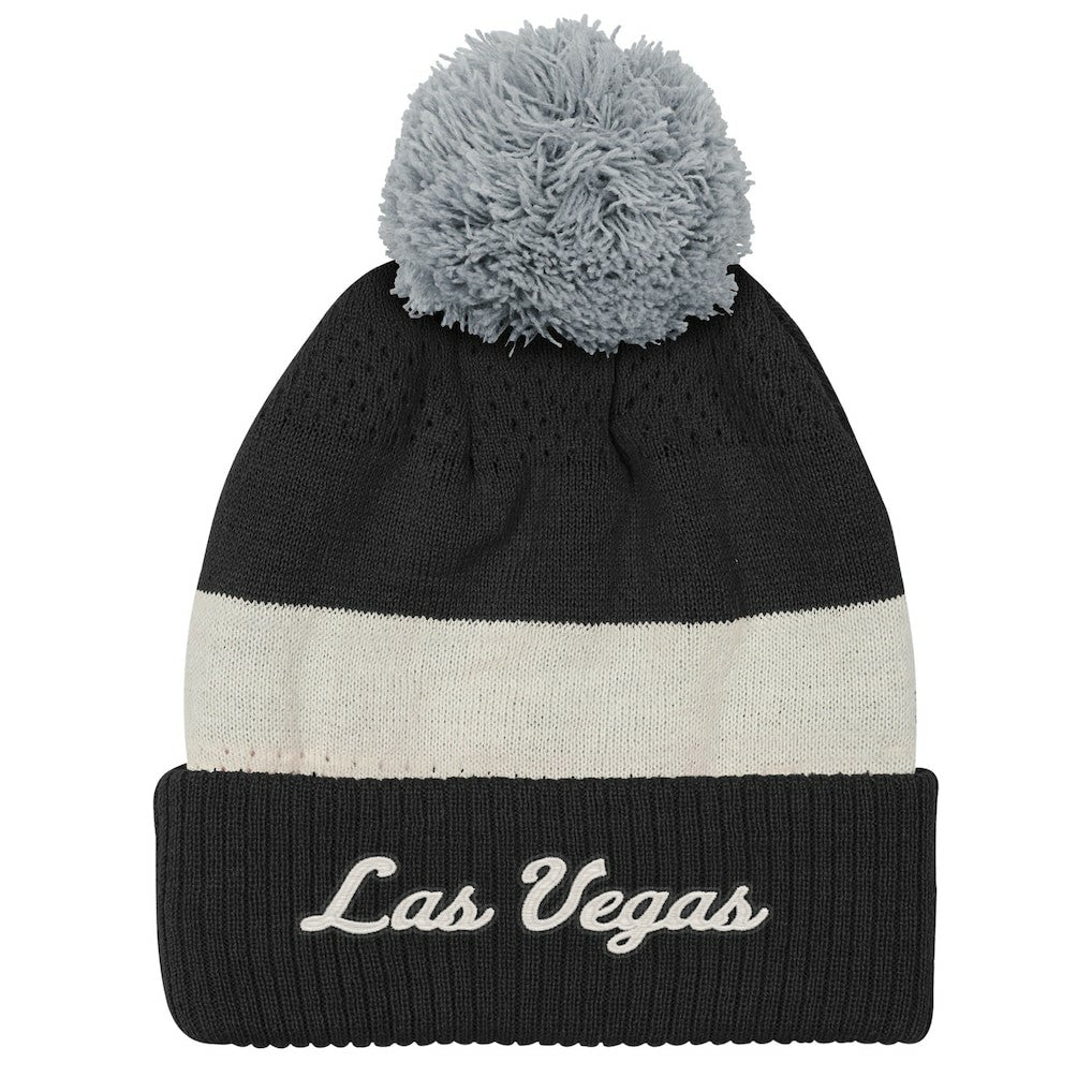 Outerstuff Youth Modern Fan Cuffed Knit Hat with Pom - Las Vegas Raiders Hats