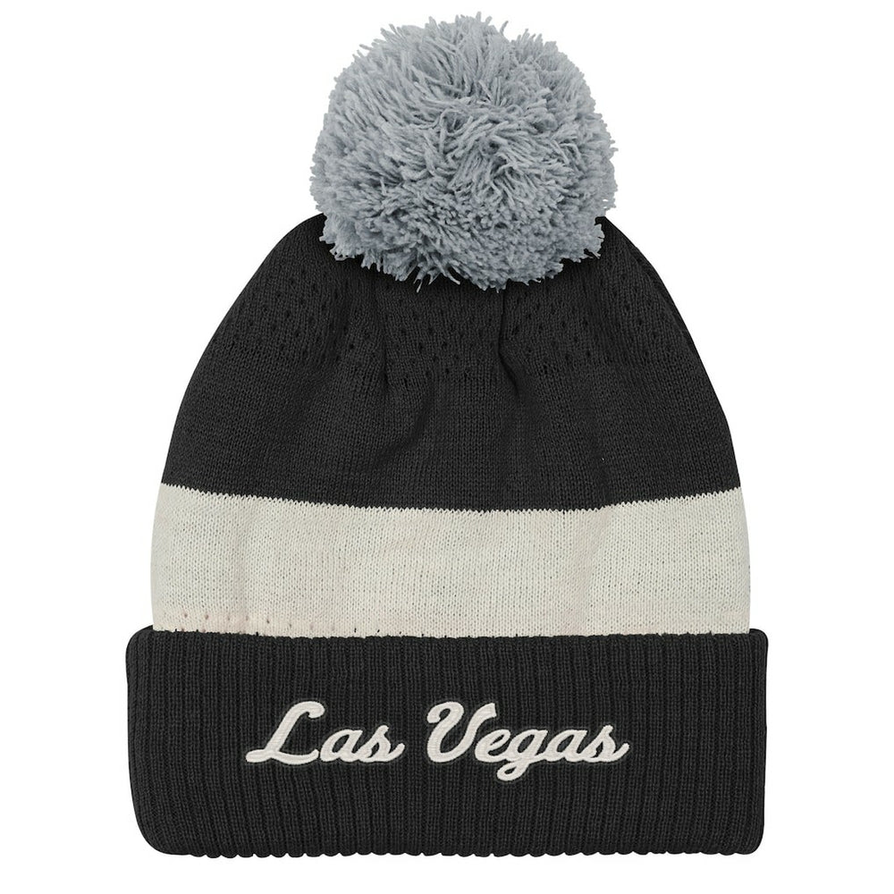 Outerstuff Youth Modern Fan Cuffed Knit Hat with Pom - Las Vegas Raiders Hats