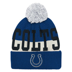 Outerstuff Youth Modern Fan Cuffed Knit Hat with Pom - Indianapolis Colts Hats