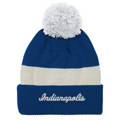 Outerstuff Youth Modern Fan Cuffed Knit Hat with Pom - Indianapolis Colts Hats