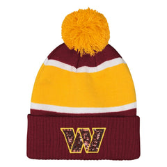 Outerstuff Girls Let's Play Cuffed Knit Hat with Pom - Washington Commanders Hats