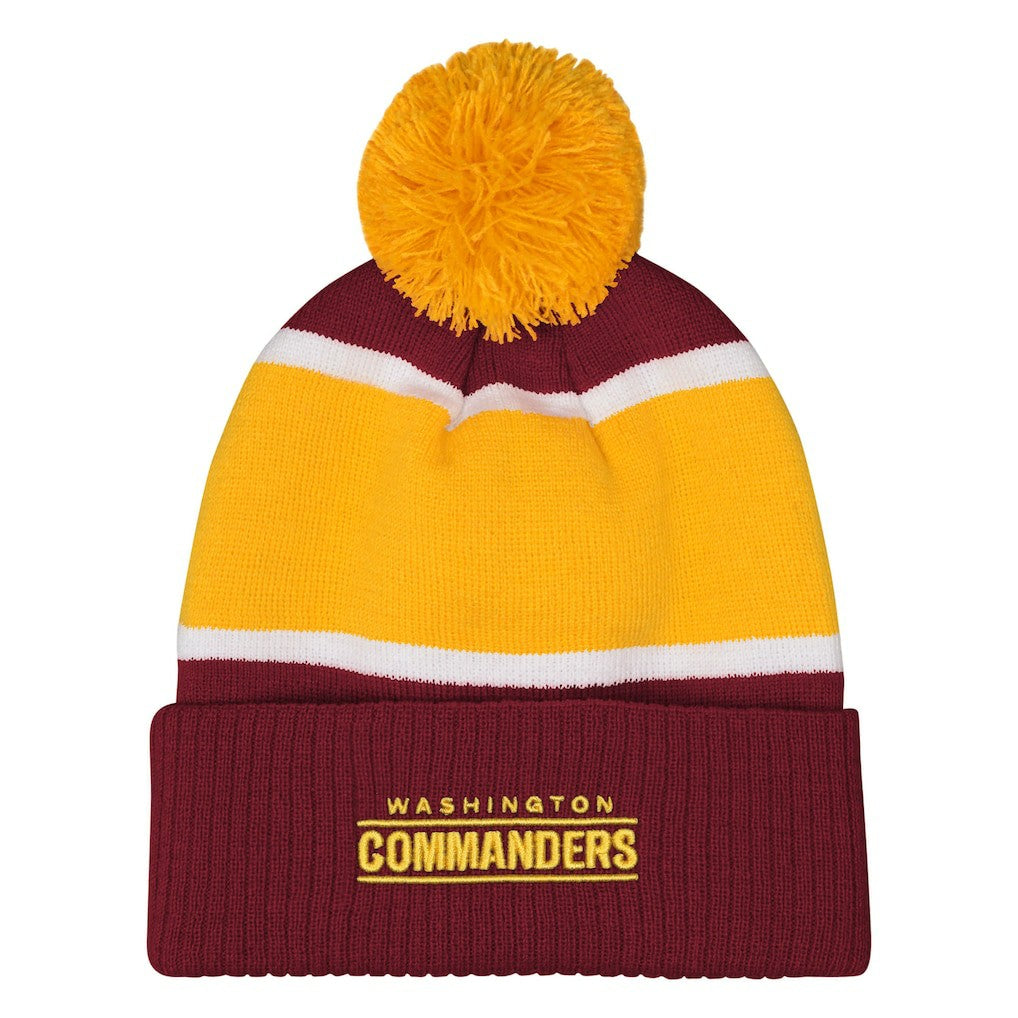 Outerstuff Girls Let's Play Cuffed Knit Hat with Pom - Washington Commanders Hats