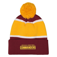 Outerstuff Girls Let's Play Cuffed Knit Hat with Pom - Washington Commanders Hats