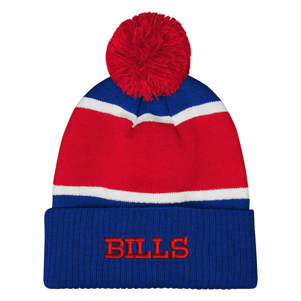 Outerstuff Girls Let's Play Cuffed Knit Hat with Pom - Buffalo Bills Hats