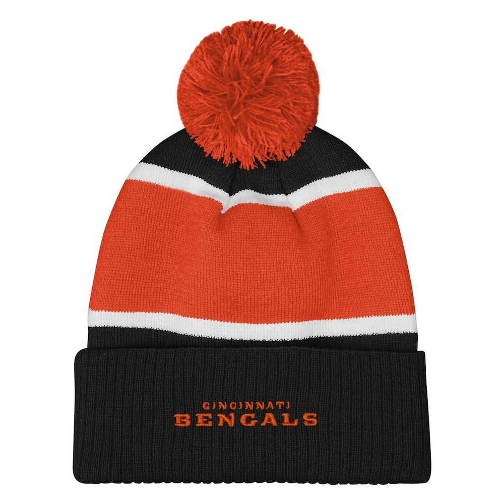 Outerstuff Girls Let's Play Cuffed Knit Hat with Pom - Cincinnati Bengals Hats