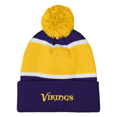 Outerstuff Girls Let's Play Cuffed Knit Hat with Pom - Minnesota Vikings Hats