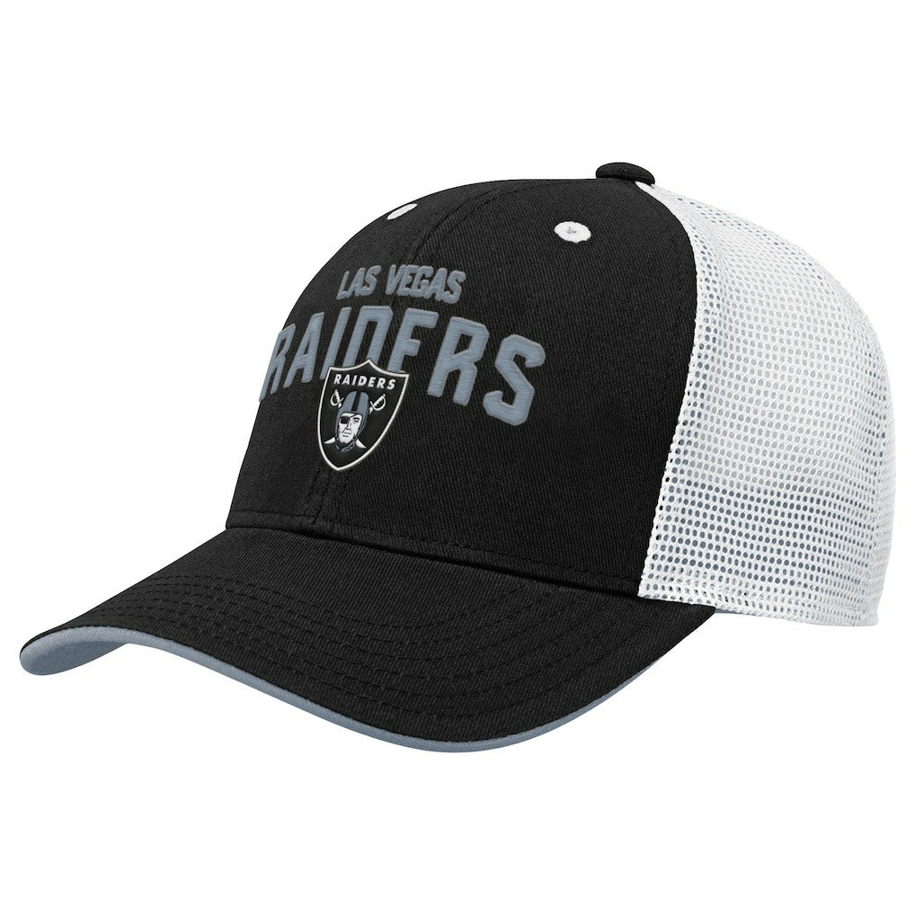 Outerstuff Youth Core Lockup Trucker Adjustable Hat - Las Vegas Raiders Hats