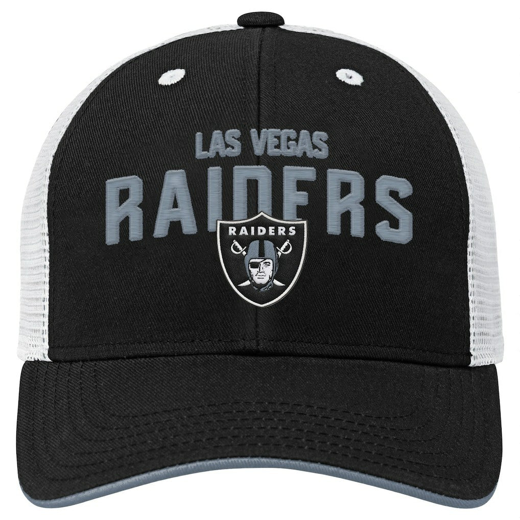 Outerstuff Youth Core Lockup Trucker Adjustable Hat - Las Vegas Raiders Hats