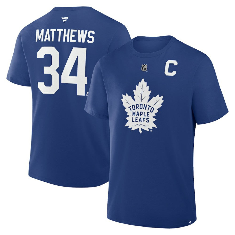 NHL Auston Matthews Toronto Maple Leafs Fanatics Authentic Stack Name & Number T-Shirt