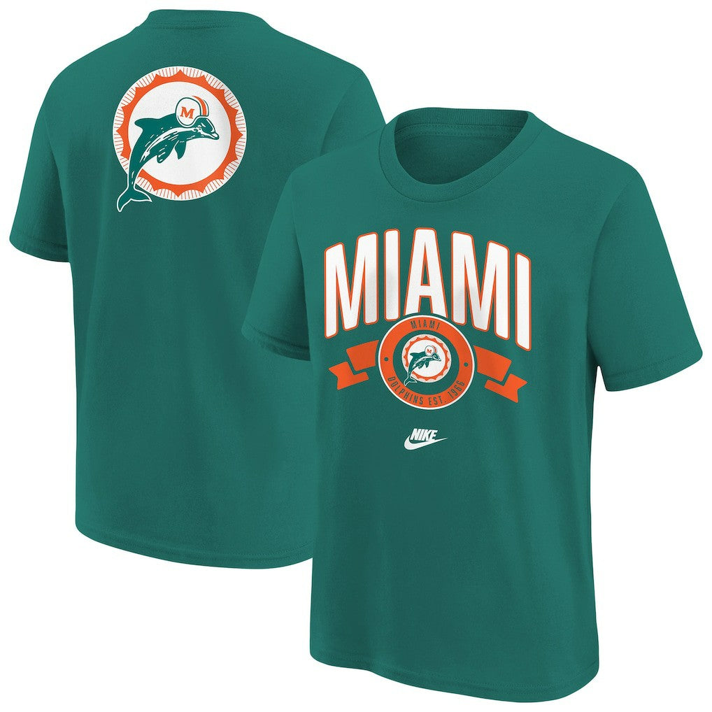 Youth Rewind Front & Back Essential T-Shirt - Miami Dolphins T-shirts