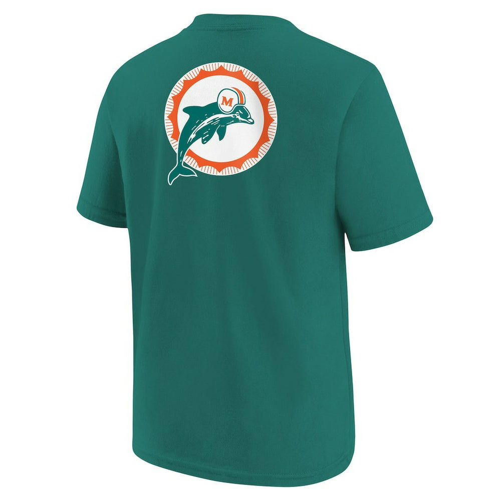 Youth Rewind Front & Back Essential T-Shirt - Miami Dolphins T-shirts