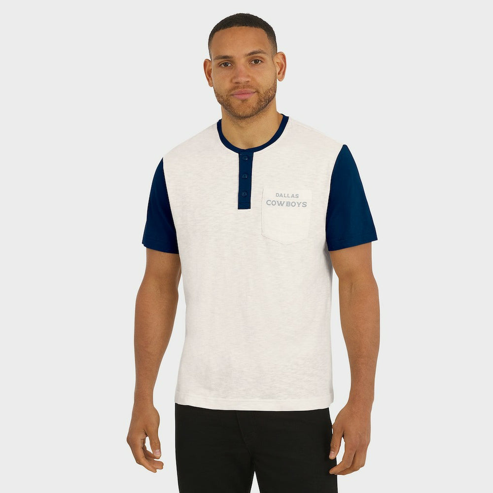 Darius Rucker Collection Henley Colorblock Slub Pocket T-Shirt - Dallas Cowboys T-shirts