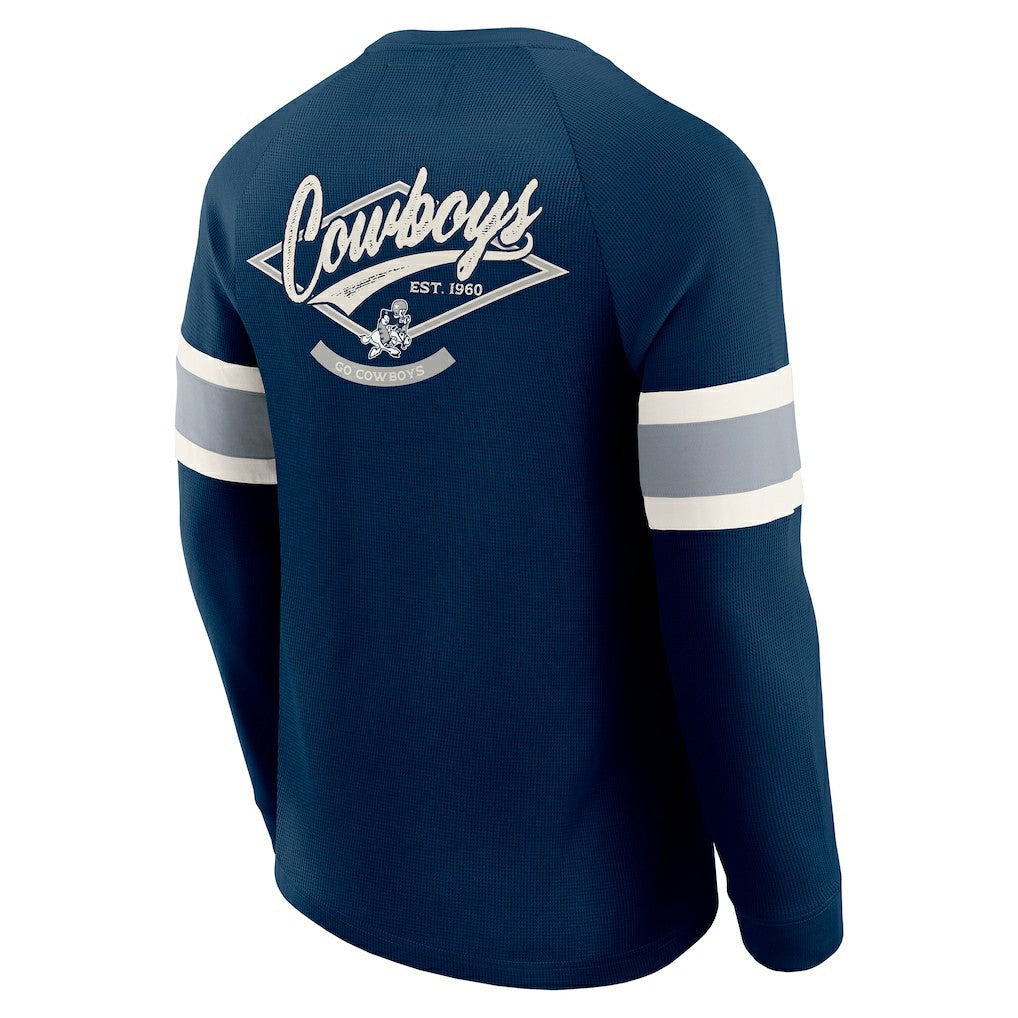 Darius Rucker Collection Waffle-Knit Raglan Long Sleeve Henley T-Shirt - Dallas Cowboys T-shirts